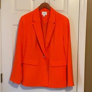 Nine West Women’s Single Button Neon Orange Office Wear Blazer Size 14